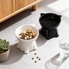 2pcsBlack White Cat Bowl Cat Bowl Pet Bowl Pet Supplies Plastic Cat Bowl Dog Bowl Cat and Dog Universal Pet Bowl Pet Accessories