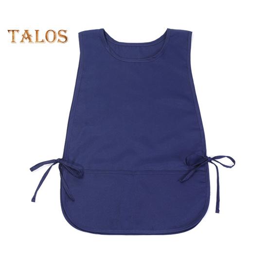 

Водонепроницаемый фартук сапожника с 2 глубокими карманами, унисекс, художественный халат для покраски, уборки, прочный кухонный фартук для художников и работы темно-синий