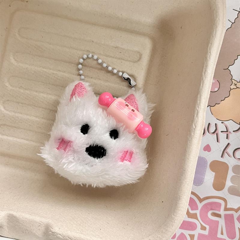 Kawaii šéfkuchař West Highland štěně klíčenka roztomilý kreslený plyšový přívěsek na klíče panenka plyšový držák na klíče taška přívěsek dekorace dárky pro páry