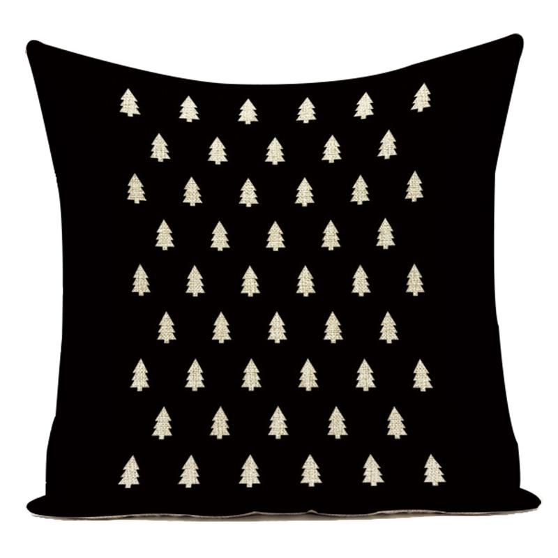 Geometric Pattern Decorative Black White Stripe Pillowcase Deer Cushion Cover Throw Pillow Sofa Car Decoration Pillowcover