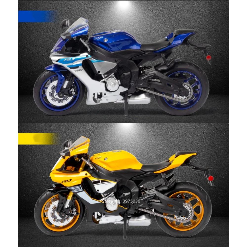 1/12 Scale Yamaha YZF R1 Metal Diecast Motorcycle Toy Car Model Rubber Tires Wheel Steering Toys Motorcycles Kids Children's Day Gifts