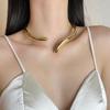 Tooxika Minimalist Niche Cold Wind Metal Glossy Water Drop Open Collar Fashion Personality Collar Necklace