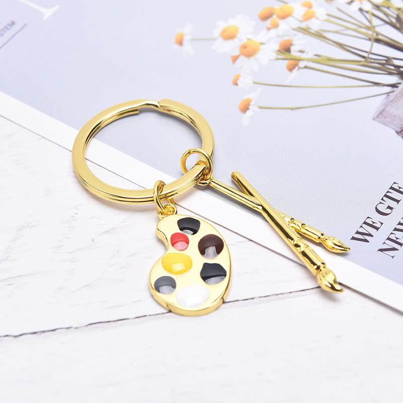 New Painter Tools-Palette And Brush Keychain Pendant Keychains  Ring Diy
