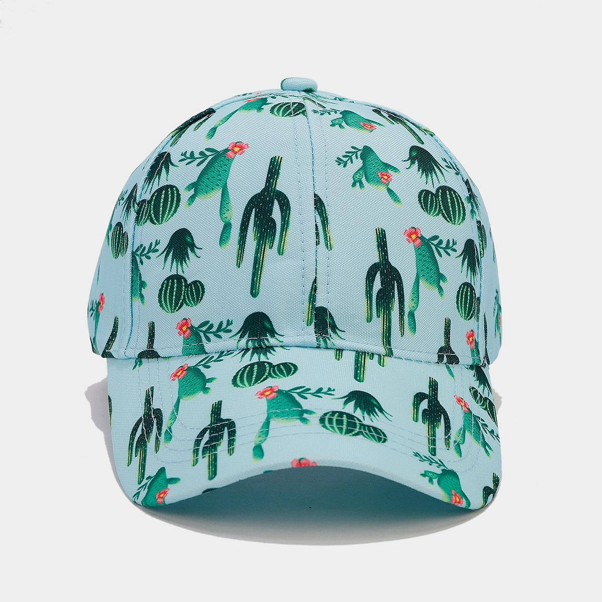 

Tropical Cactus Pattern Full Print Baseball Hat Women Fashion Breathable Sunscreen Cap Men Summer Outdoor Sport Dad Hats