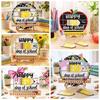Classroom Decor Wooden Day of School Sign DIY Ornaments School Opening Decorations School Gift Photo Prop Classroom