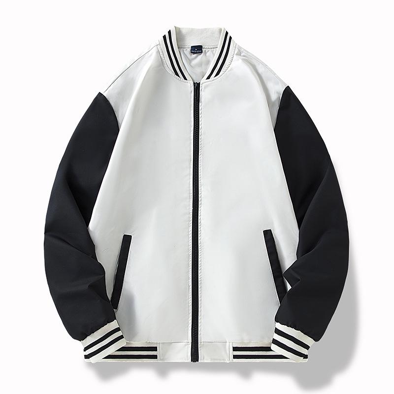 Hong Kong Style Color Block Waterproof Baseball Jacket - Men's Trendy Fashion for Spring & Autumn