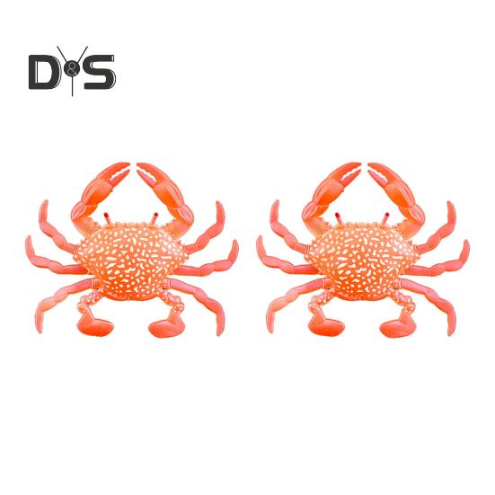 2Pcs 8CM/10G Soft Crab Lure Floating Bionic Crab Bait Colorful TPR Artificial Bait Saltwater Freshwater Fishing Accessories