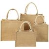 Hand-Painted Muji Jute Burlap Tote Bag for Christmas