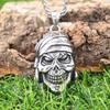 Personalized skull titanium steel pendant pirate bandana shape distressed craft skull pendant trendy necklace ornament
