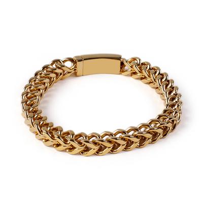 Neues europäisches und amerikanisches quadratisches Fischschuppen-Herrenarmband aus vielseitigem Titanstahl