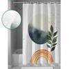 Retro Simple Lines Leaves Shower Curtains Waterproof Bath Curtains Home Decor Modern Luxury Bathroom Curtain