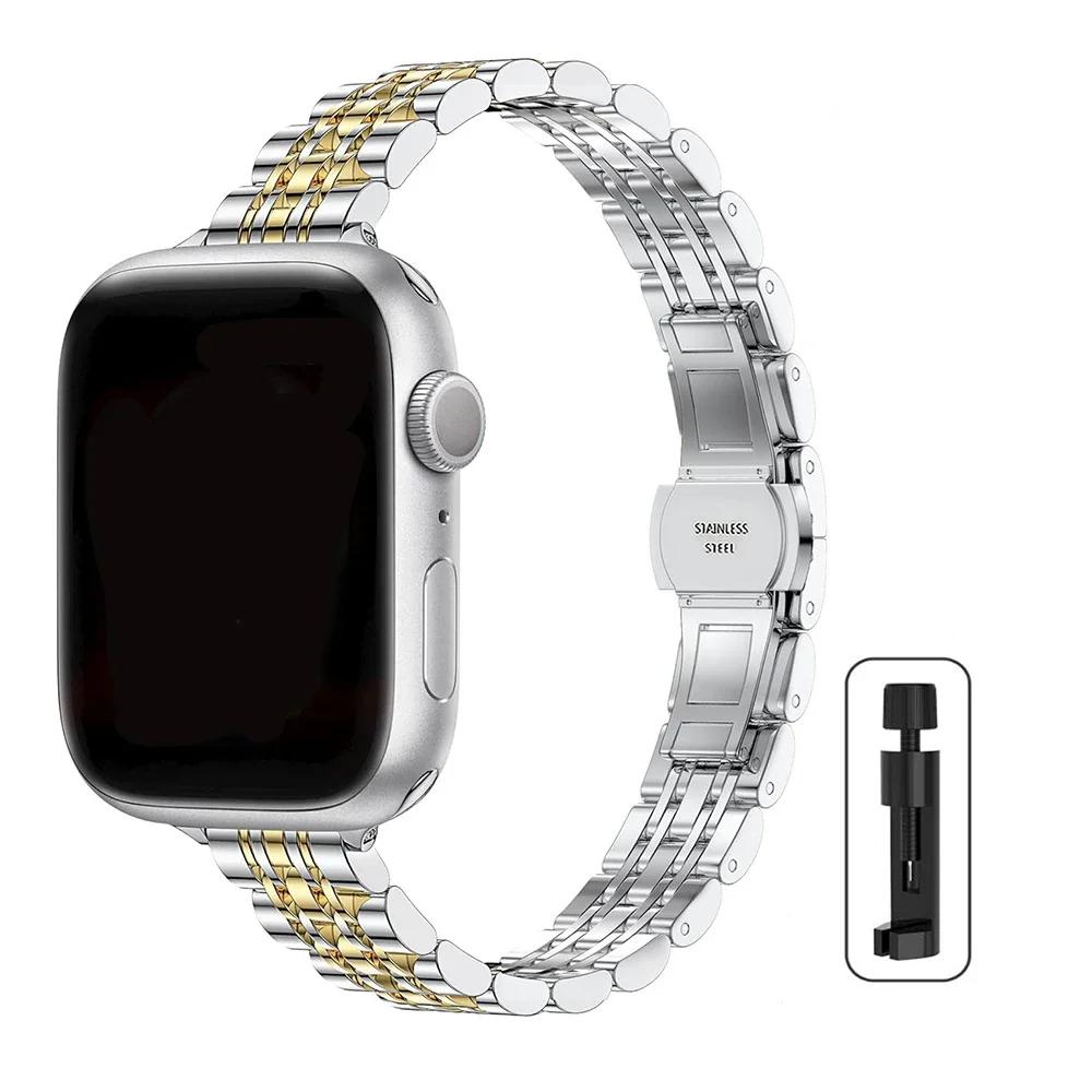 Stainless Steel Strap For Apple Watch Ultra 2 Band 49mm 42mm 46mm Metal Bracelet iWatch Series 10 9 8 7 6 5 4 3 Women 45mm 41mm