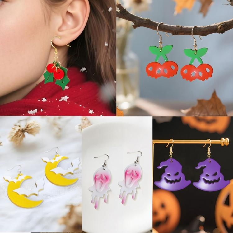 Pumpkin Specter Jewelry Mold Silicone Earring Crafting Tool Handmade Jewelry Making Accessories for Halloween Project