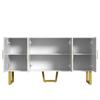 Sideboard mit hochglänzenden strukturierten Türen und goldenen Griffen, TürenDesign, höhenverstellbare Regale für Wohnzimmer und Schlafzimmer