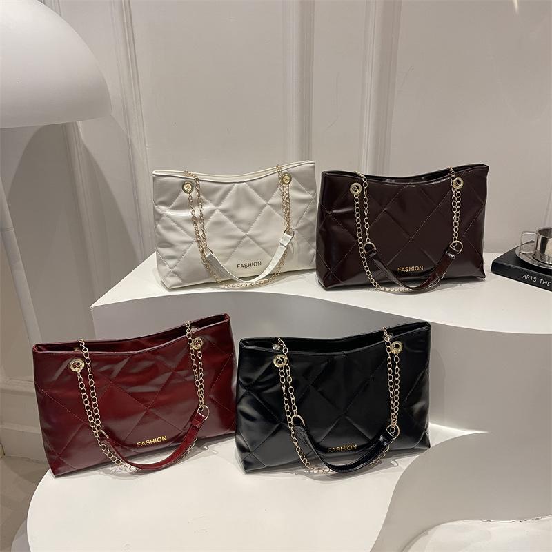 Light Luxury Women's Diamond-covered Rubber Shoulder Bag Crossbody Commuter Bag Chain Tote Bag For Women