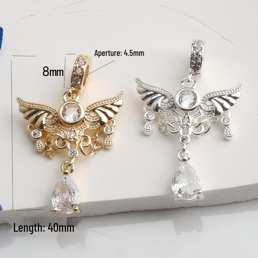 14K Gold-Plated Zircon Pendant Chain Spacer Beads for DIY Bracelets & Necklace Charms.