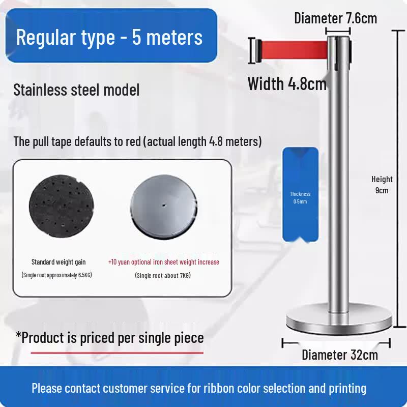 Stainless Steel Ret retractable Belt Barrier Stanchion