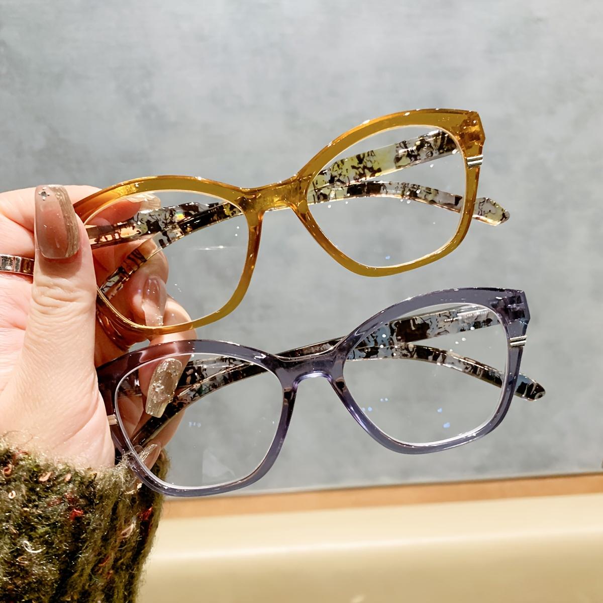 

2-упаковка очков для чтения унисекс «кошачий глаз», винтажный стиль, прозрачные линзы, оправа из поликарбоната, с линзой, диапазон коррекции зрения от +1,0 до +4,0 4.0X