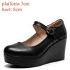 Small Plus Size 33-43 Genuine Leather Shoes Platform Wedges  Mary Janes Women Spring 2025 High Heels Pumps for Office Model