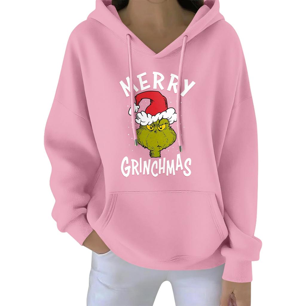Women's Christmas Hoodie Funny Cute Christmas Holiday Sweatshirt Pullover