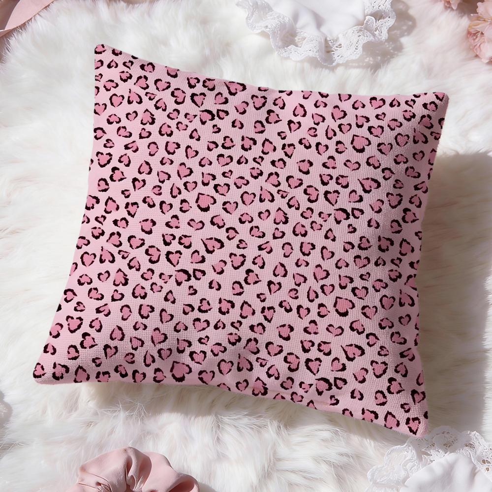 Leopard Print Pattern Cushion Cover Premium Comfort Reversible Pillow Cove Two In One Design for Any Room Car Interior