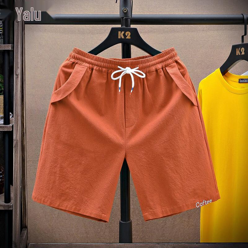 Men s Yalu Loose Embroidered Cotton Casual Shorts 3XL