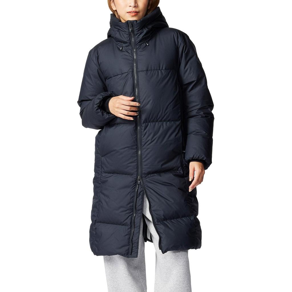 Under Armour FW24 Limitless Series Fashion Solid Color Warm Long Hooded Down Jacket Women Outerwear Black 1384649-001