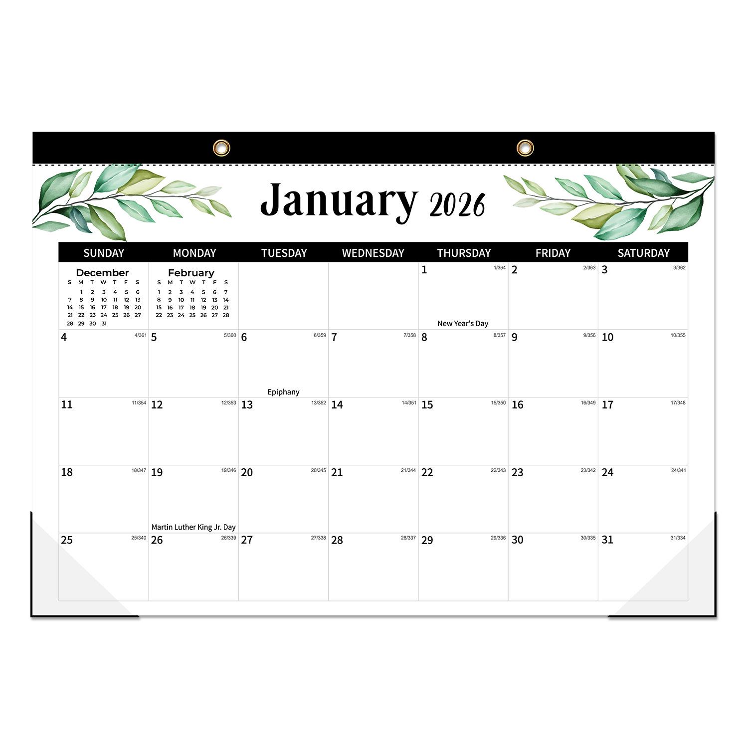 Wall-mounted or Desktop 18-Month English Calendar 26-27