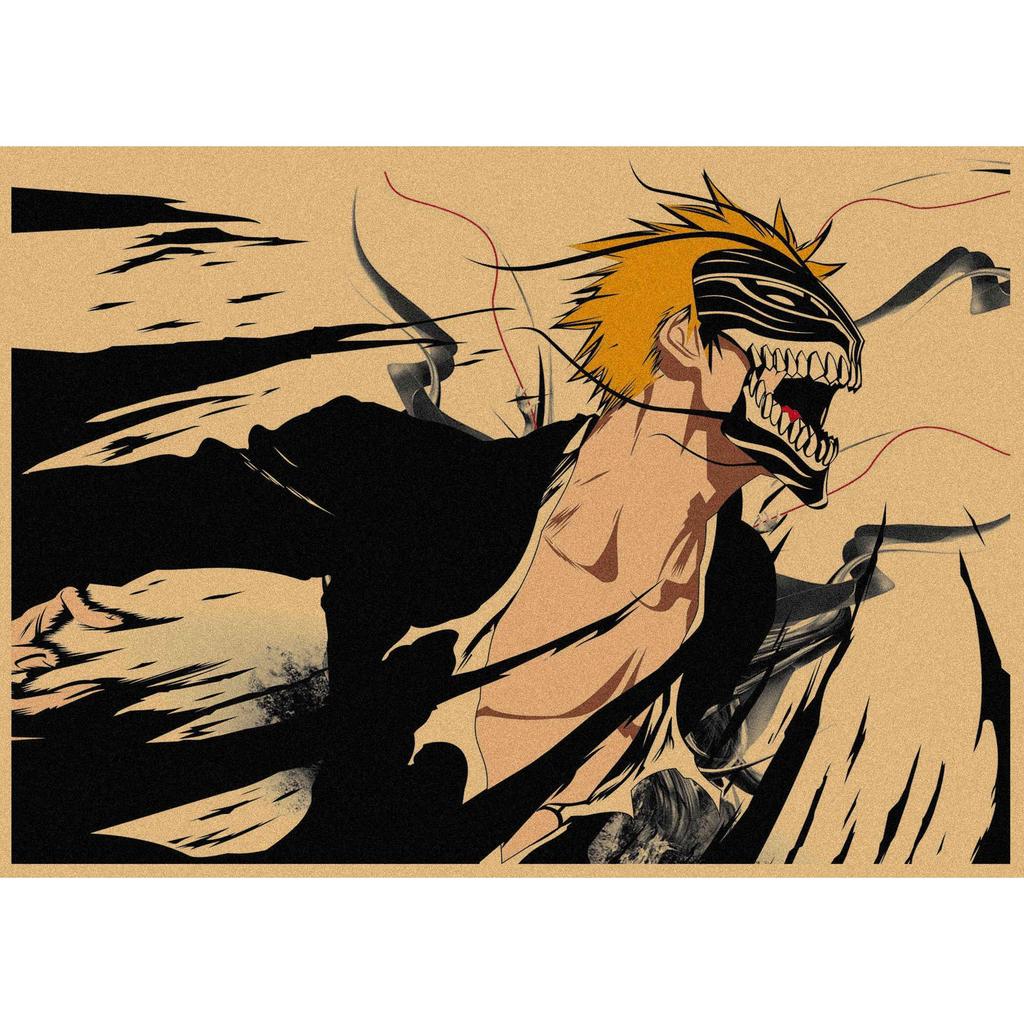 Bleach Anime Retro Kraft Paper Poster Wall Decoration