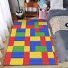 Bunter Bausteinmuster Teppich, Spielteppich für Kinderzimmer Geeignet als Anti-Rutsch-Matte für Wohnzimmer Schlafzimmer Sofas