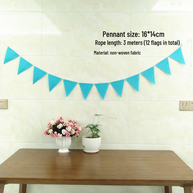 Outdoor Kindergarten Festival Flag Decoration - Non-woven Fabric Pull Flower Pennant