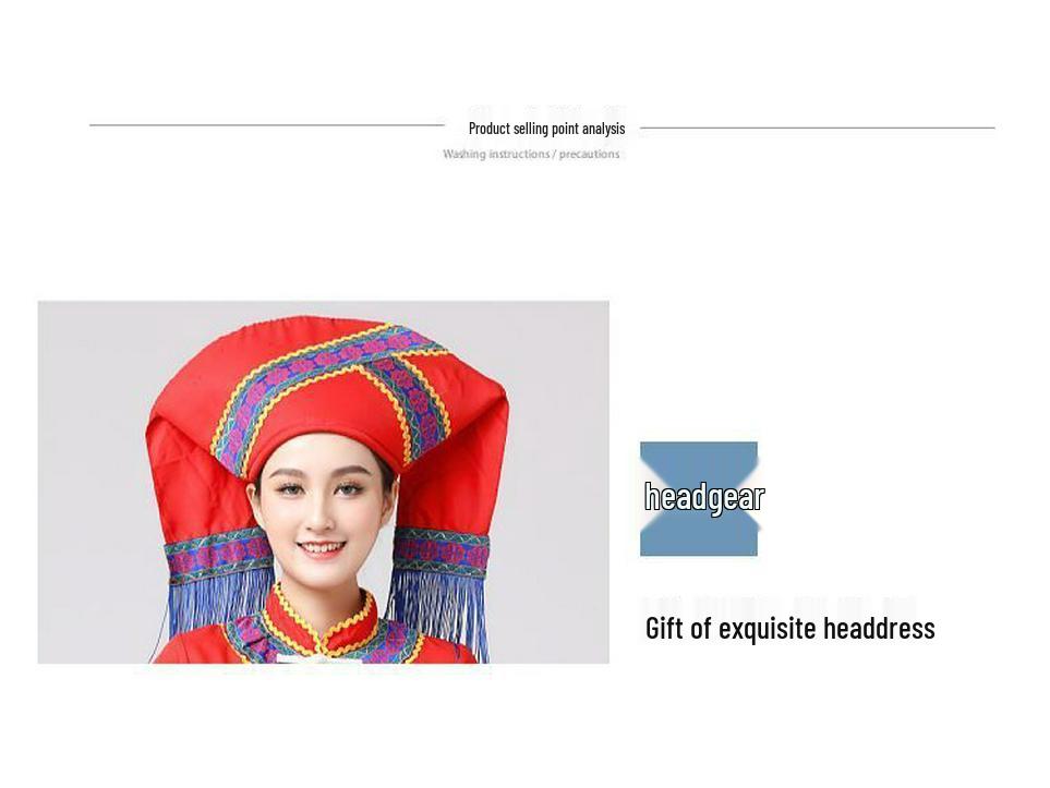 Guangxi 3. března Zhuangský ženský festivalový taneční kostým