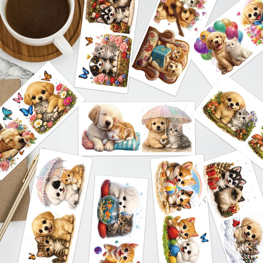 10Pcs PVC DIY Heat Transfer Paper for UV Sublimation Cup Cat Shape 240x110mm