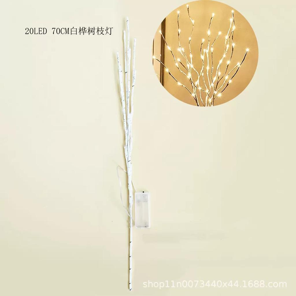 HOMZY 1 peça Luzes de Galho de Bétula Branca a Pilhas 20 LEDs Luzes de Fada Ramos de Salgueiro para Decoração Interna Externa de Casa Quarto