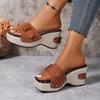 Women's Slippers 2025Summer New Platform Sandals Retro Metal Buckle Slippers Designer Wedge Sandals for Women Casual Beach Shoes