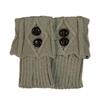 Autumn Winter Women Leg Warmers Socks Solid Color Sports Outdoor Knitted Boot Toppers 2 Button Fashion Boot Cover