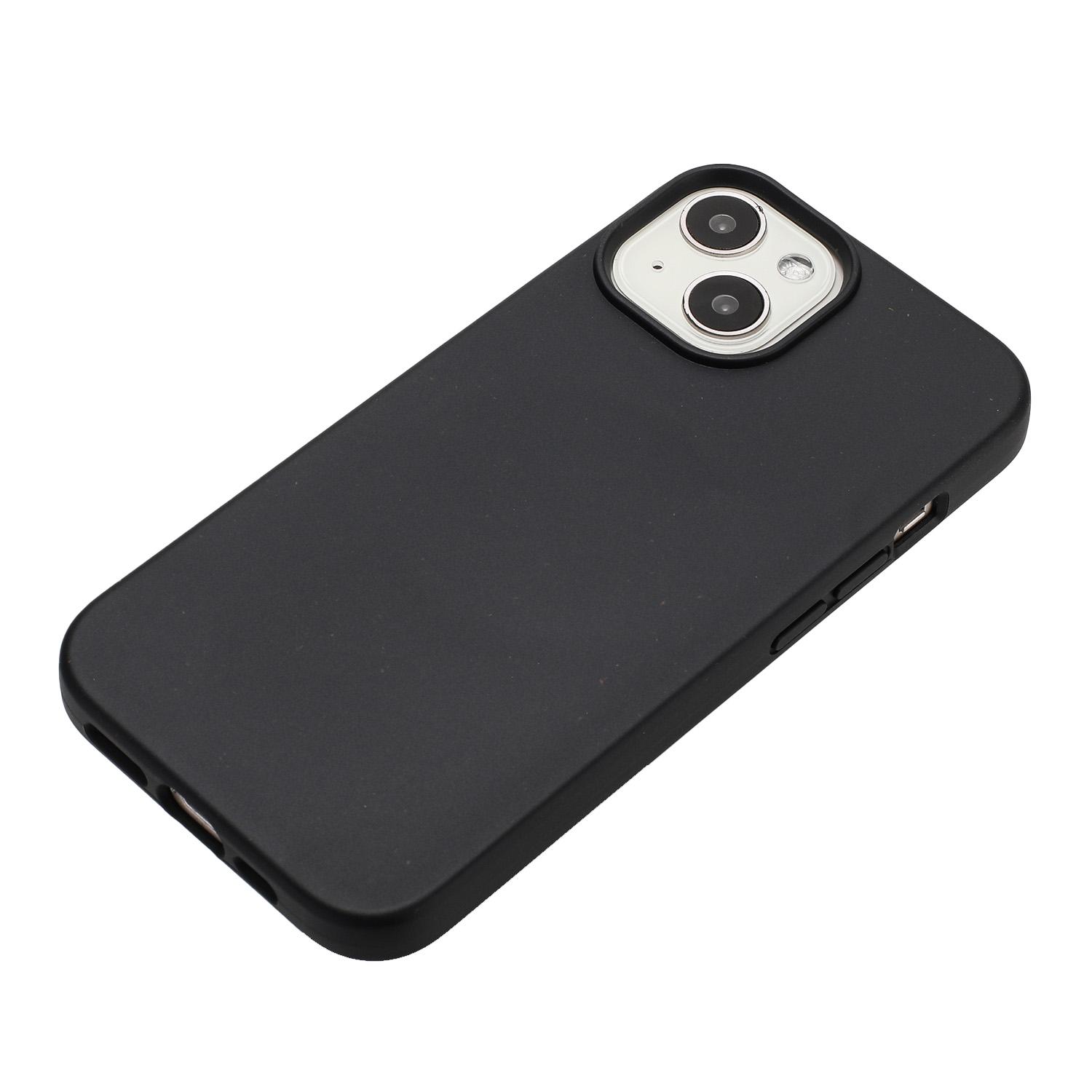 

For iPhone 14 Case Eco-Friendly Wheat Straw+TPU Magnetic Phone Cover Yellow