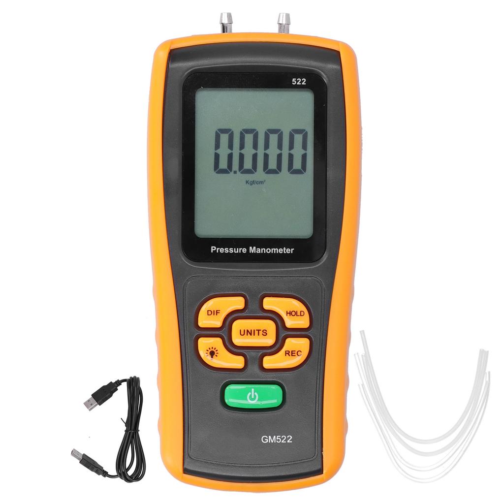 GM522 Air Pressure Meter Portable Manometer Digital Differential Pressure Gauge Testing Tool