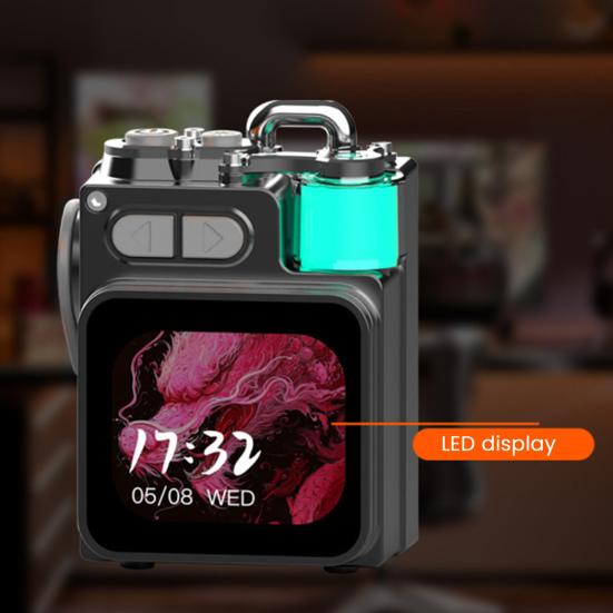 Mini Bluetooth-compatible Speaker BT5.4 Outdoor Travel Speaker with LED Touch Screen Calendar Weather Calling Portable