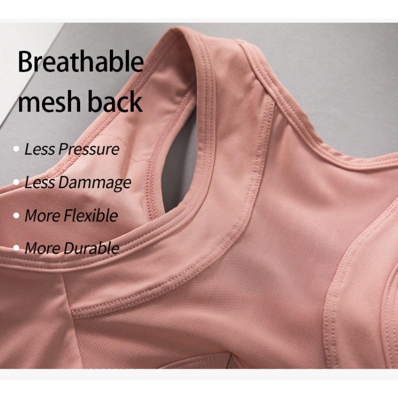 Plus Size Mesh High Shockproof Sports Bra For Women Yoga Fitness Running Workout