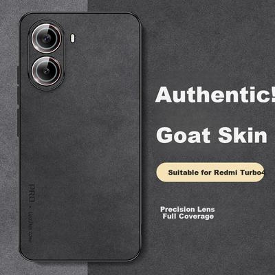 Redmi Turbo 4 Phone Case, Xiaomi Turbo 4 Protective Cover, Shockproof, Full Lens Protection, Simple Luxury Silicone Outer, WoAnd Leather Case, Black