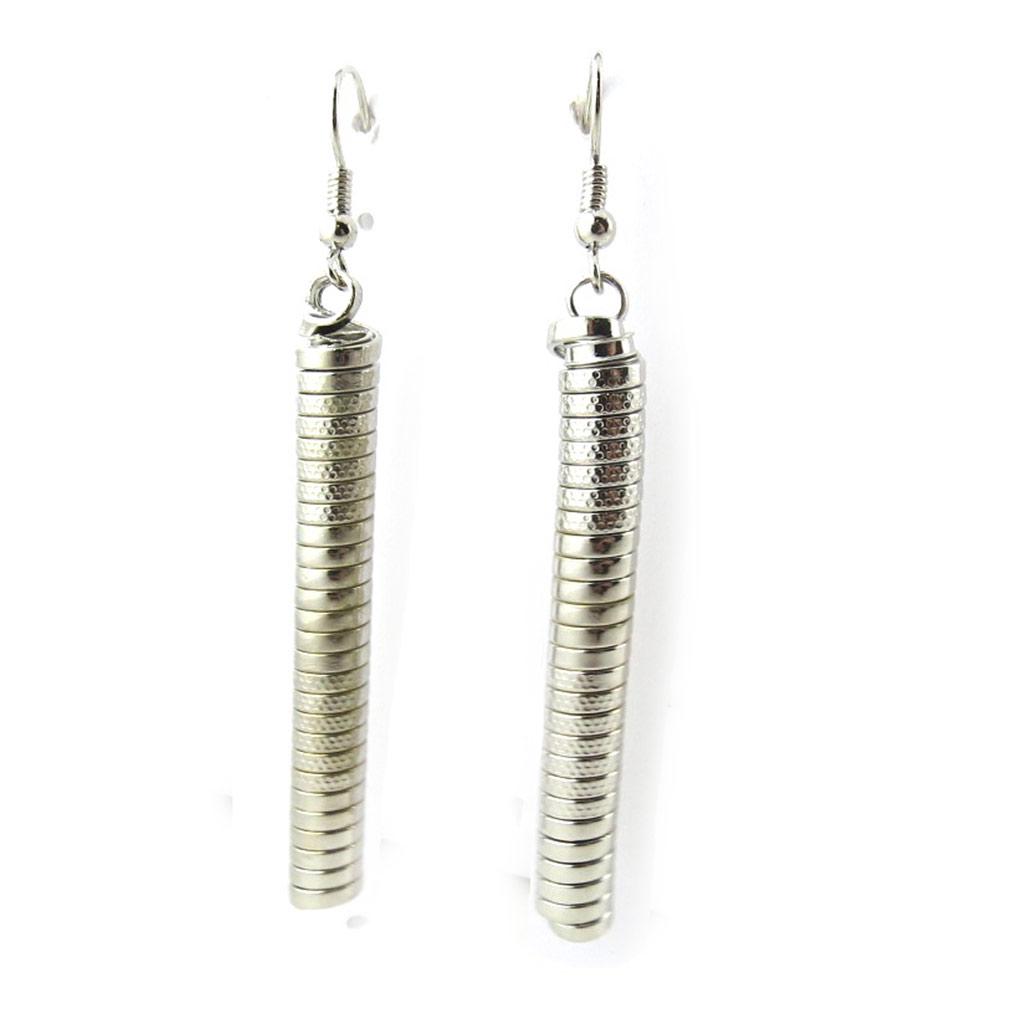 Les Trésors De Lily [N0762] - Silver 'Choreography' Designer Loops (geometric)