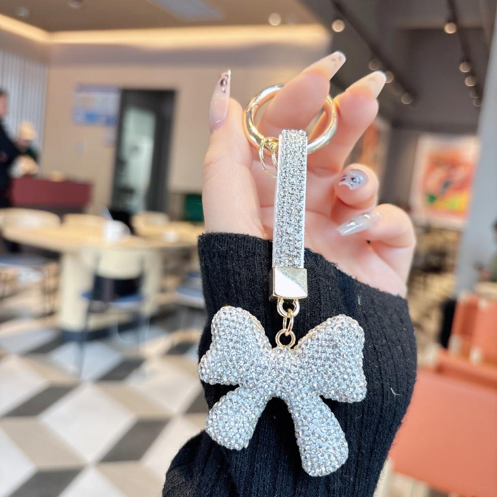 Bowknot Crystal Bowknot Pendant Full  Rhinestone Bow Keyring  Hot Girls Boys
