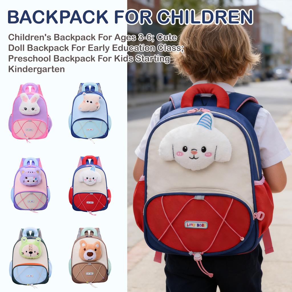 Children's Backpack For Ages 3-6; Cute Doll Backpack For Early Education Class; Preschool Backpack For Kids Starting Kindergarten