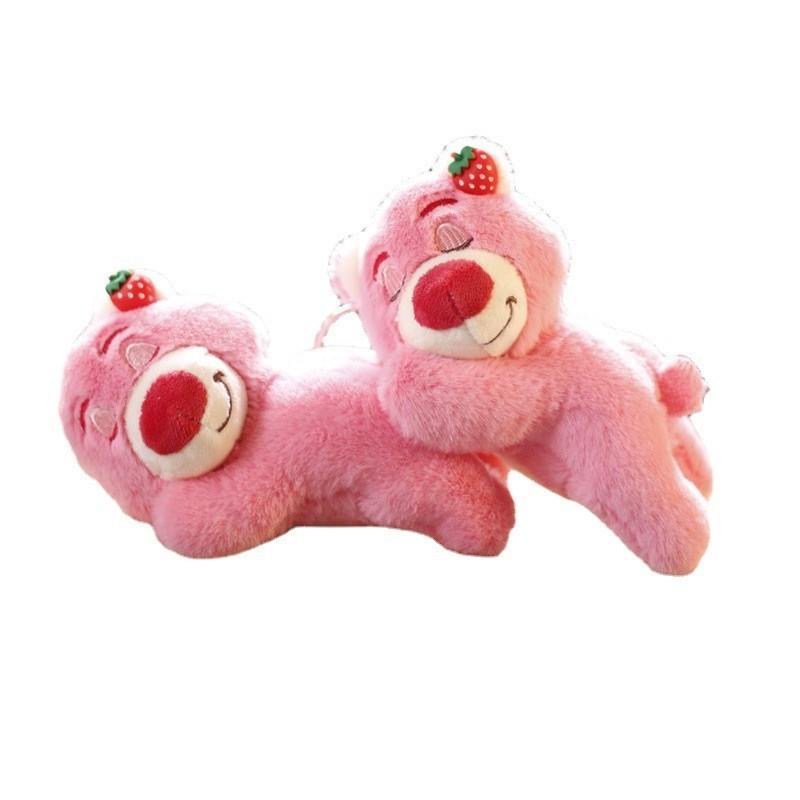 Adorable Pink Bear Plush Keychain Cute Stuffed Animal With Soft Short Plush