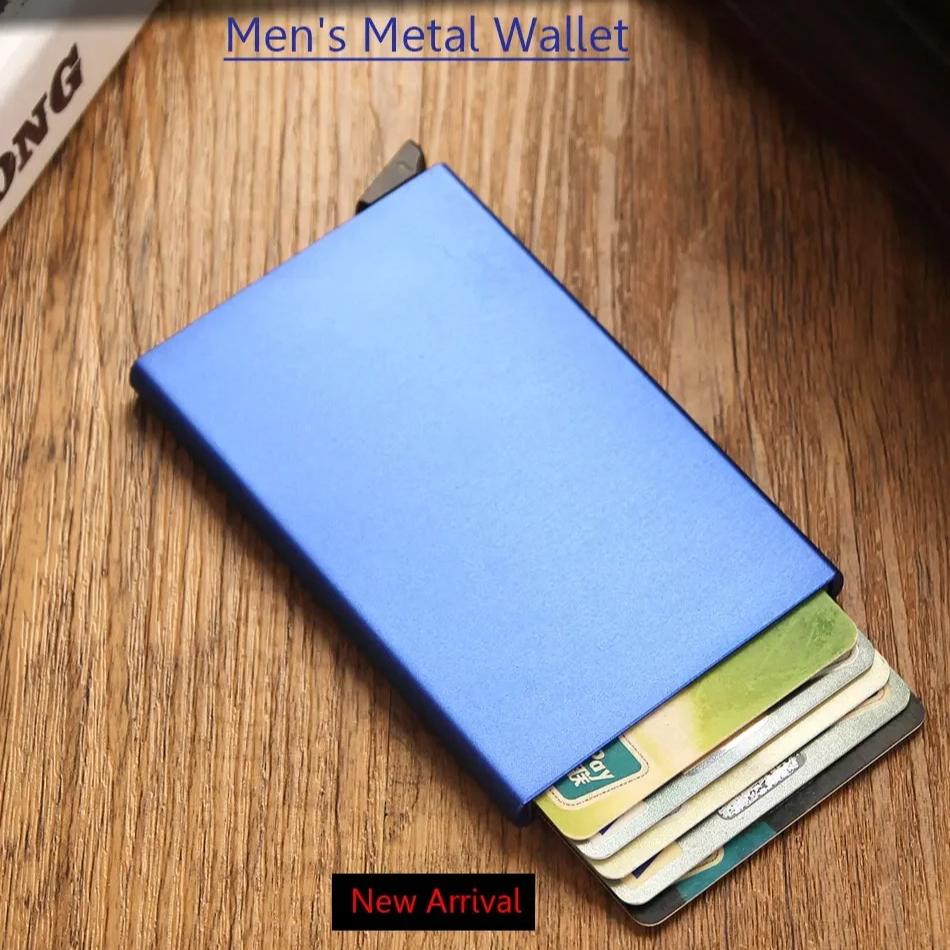 Rfid Business Credit Card Holder Metal Men Women Wallet Small Vistit Bank Cardholder Case Thin Minimalist Wallet for Men Vallet