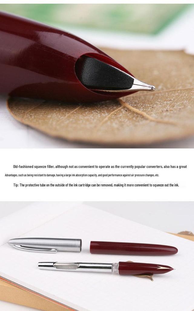 Arrow Mark 329-2 Horse Head Black Extra Fine Fountain Pen for Students and Calligraphy Writing