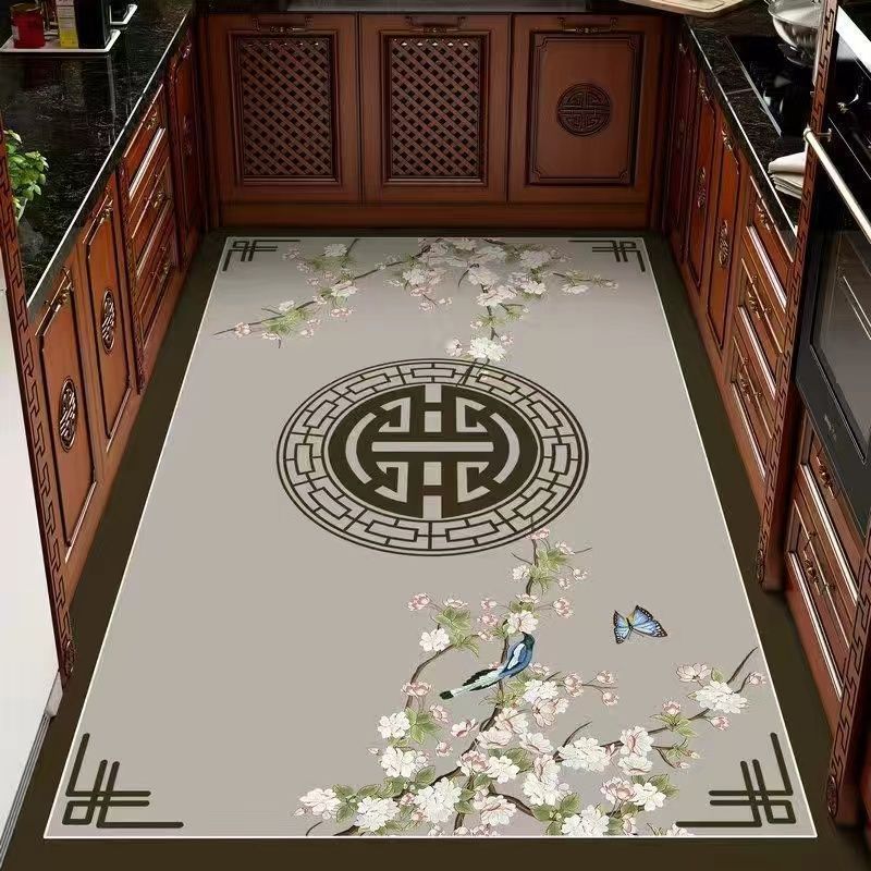 Diatomaceous earth kitchen floor mat: oil-proof, non-slip, water-absorbent, wipeable, stain-resistant, and quick-drying