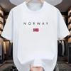 T-shirt in Cotone Norvegia Uomo Casual Streetwear Hipster Minimalista Sportiva Estiva Manica Corta