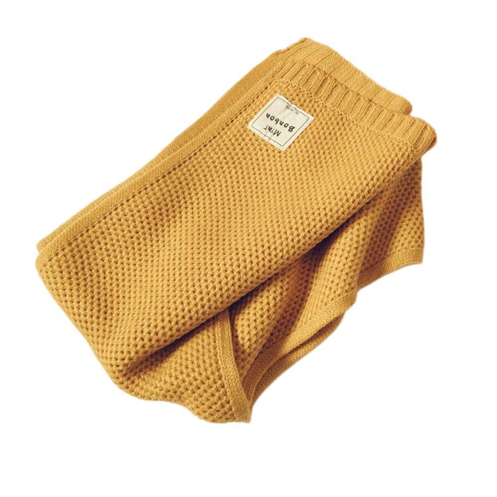 

Versatile Warm Cotton Solid Color Winter Children s Scarf Korean Style Wrap Muffler Knitted Shawl жёлтый